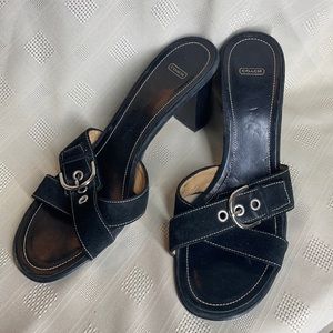 Coach Sandal Slides Suede with Buckle